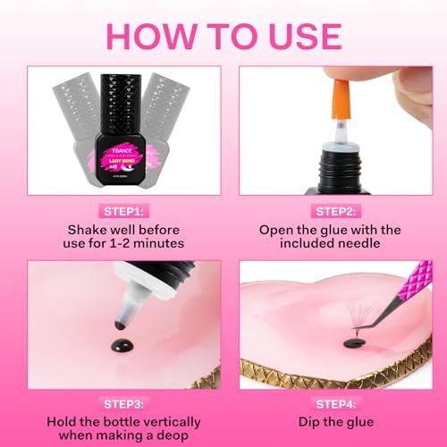 TDANCE Eyelash Extension Glue – 0.3 Sec Dry, 7 Weeks Retention, Professional Lash Adhesive (5ml / 0.17 fl oz) Avelisse