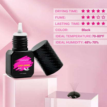 TDANCE Eyelash Extension Glue – 0.3 Sec Dry, 7 Weeks Retention, Professional Lash Adhesive (5ml / 0.17 fl oz) Avelisse