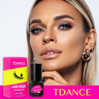 TDANCE Eyelash Extension Glue – 0.3 Sec Dry, 7 Weeks Retention, Professional Lash Adhesive (5ml / 0.17 fl oz) Avelisse