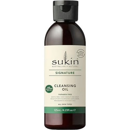 Sukin Signature Cleansing Oil for All Skin Types, 4.23 fl oz (125 ml)