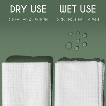 Whistle Wellness Disposable Face Towel 10"×12" - Plant Based Ultra Soft, XL Makeup Remover Dry Wipes for Sensitive Skin, 50 Count Avelisse
