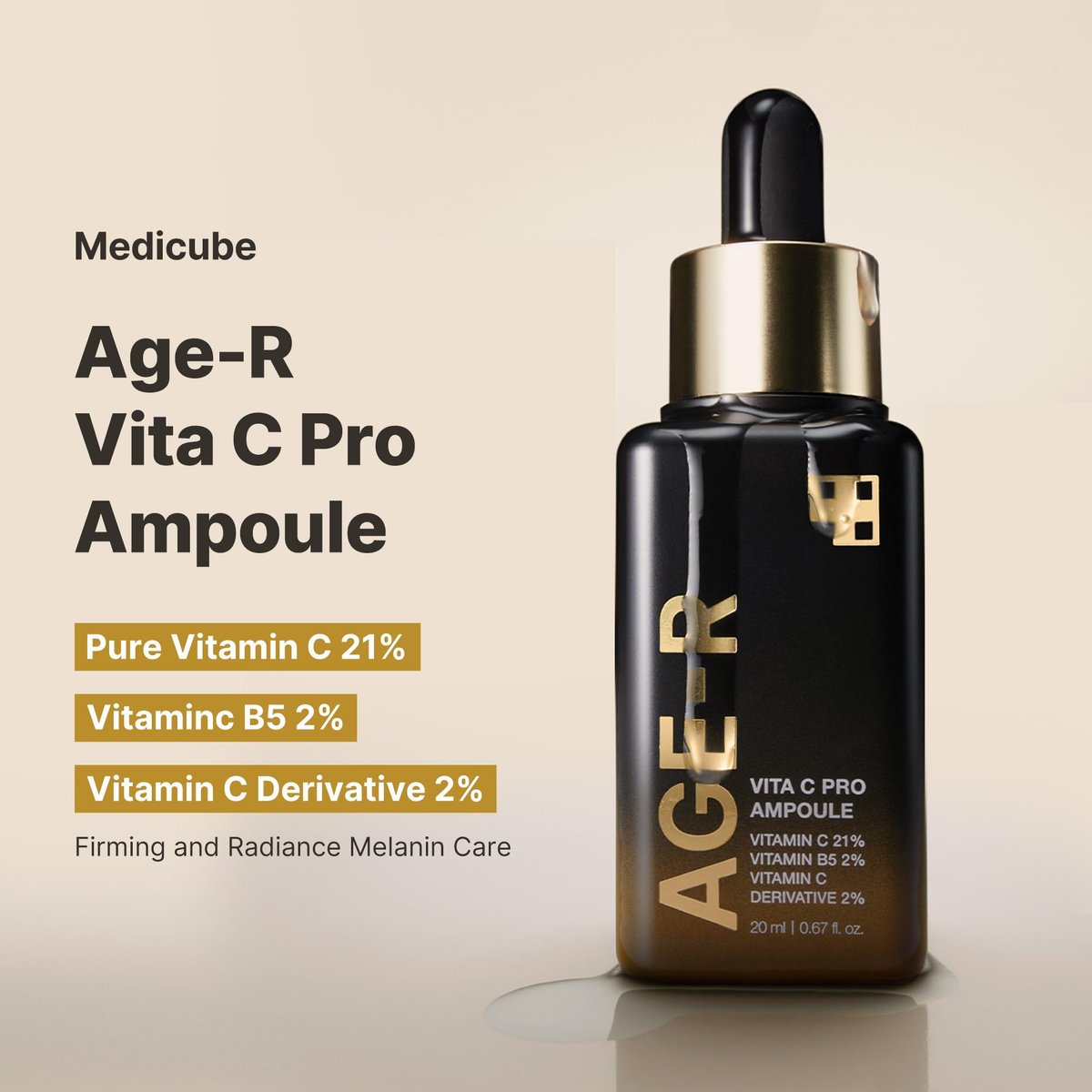 Medicube Age-R Vita C Pro Ampoule - Vitamin C Serum for Pigmentation, Uneven Skin Tone, and Hydration Avelisse