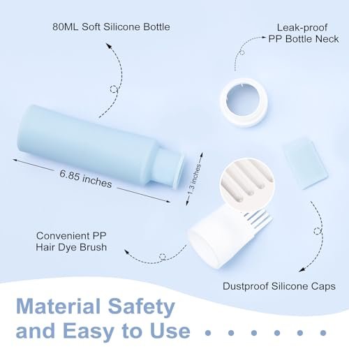 Lapfoon 2-Pack Silicone Hair Oil Applicator Bottles – 2.7 oz Root Comb Applicator for Hair Dye, Scalp Oil, and Hair Treatments - görsel 4