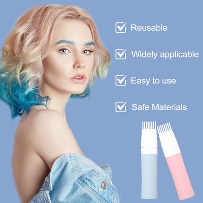 Lapfoon 2-Pack Silicone Hair Oil Applicator Bottles – 2.7 oz Root Comb Applicator for Hair Dye, Scalp Oil, and Hair Treatments