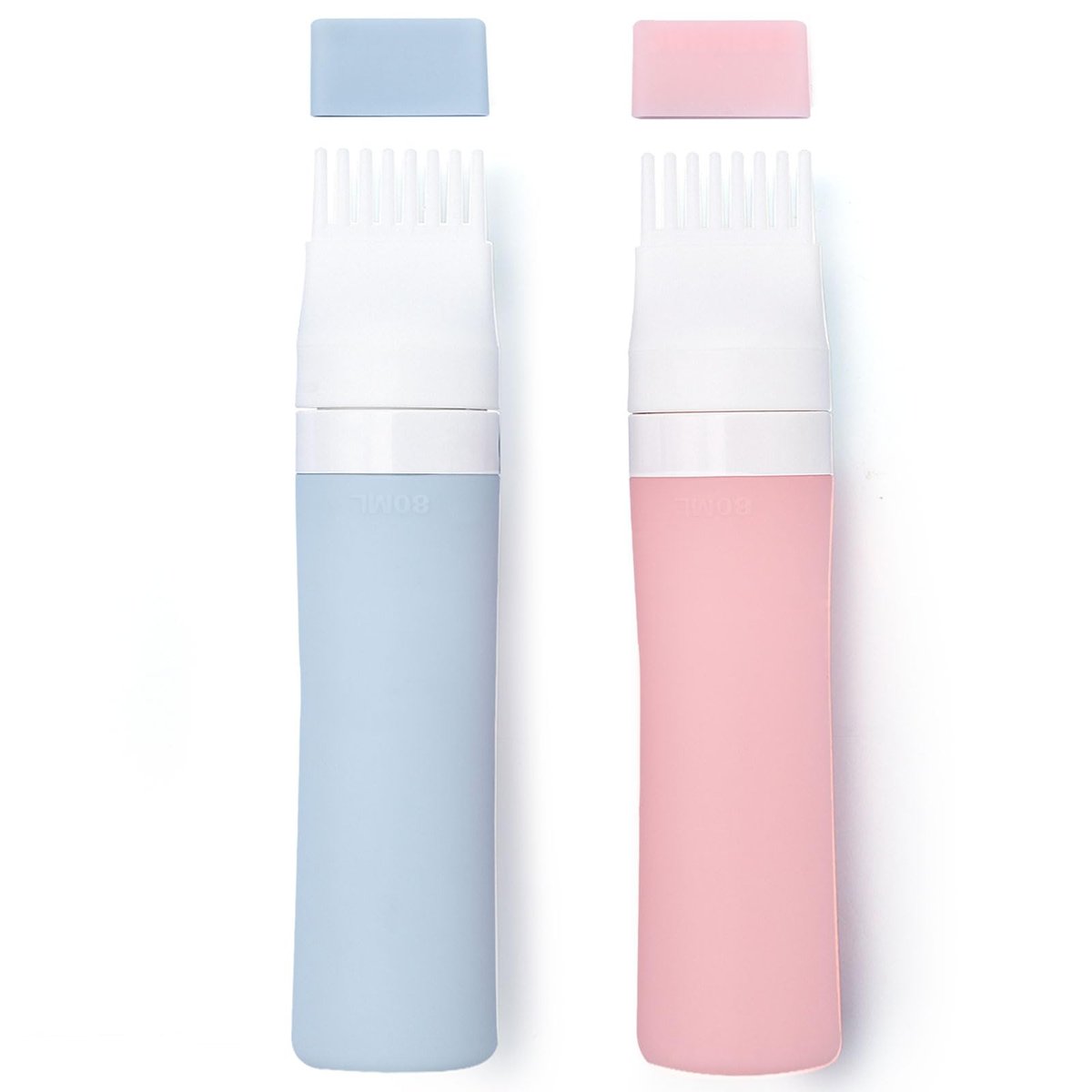 Lapfoon 2-Pack Silicone Hair Oil Applicator Bottles – 2.7 oz Root Comb Applicator for Hair Dye, Scalp Oil, and Hair Treatments - görsel 1