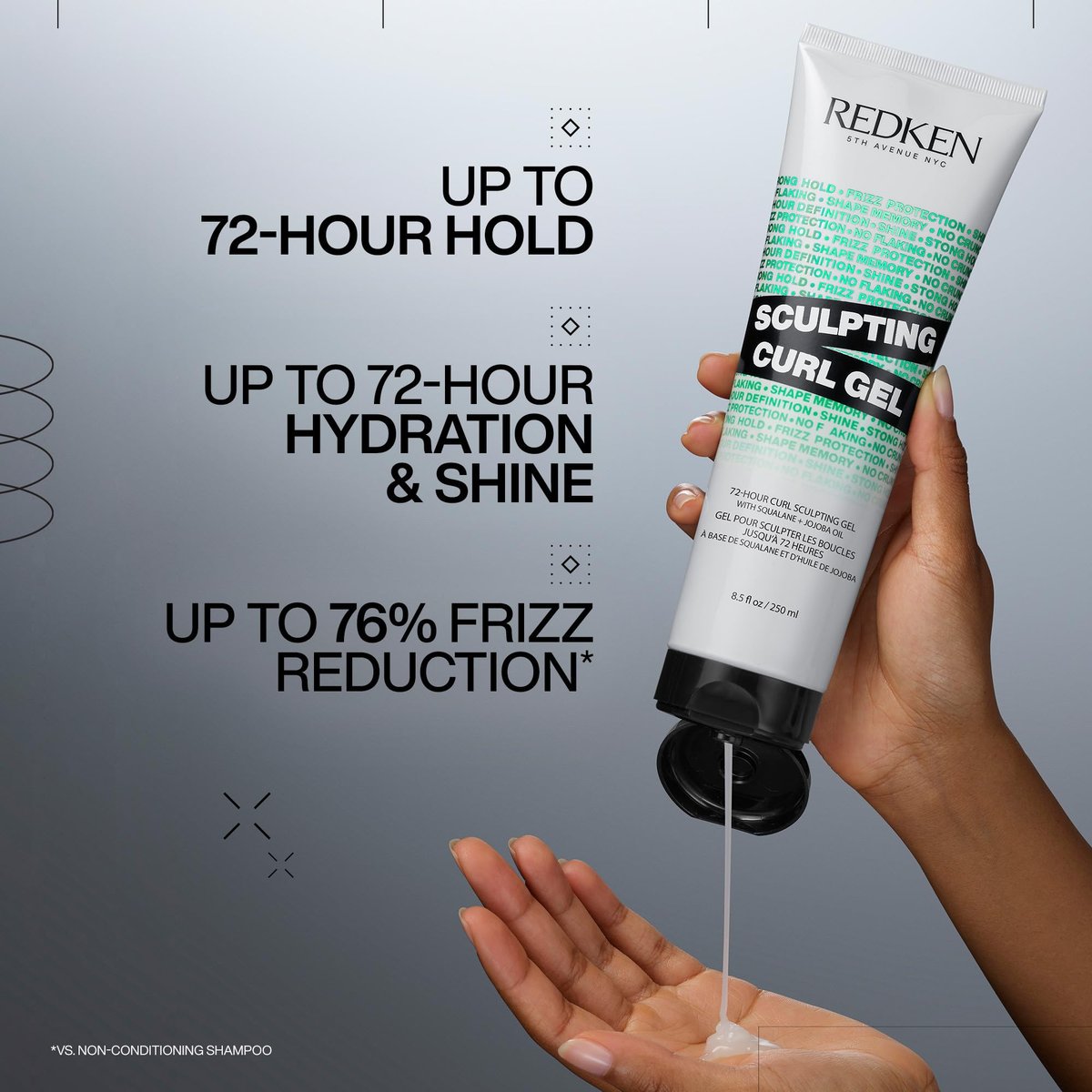 Redken Sculpting Curl Gel – 72-Hour Strong Hold, Crunch-Free & Flake-Free, Frizz Control for Defined Curls, 8.5 oz Avelisse