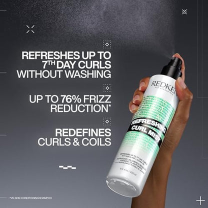 Redken Curl Refreshing Spray for Curly and Coily Hair - Hydrates & Defines Up to 7th-Day Curls, Silicone-Free, 8.5 Fl Oz Avelisse
