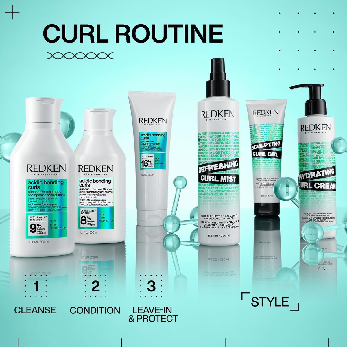 Redken Curl Refreshing Spray for Curly and Coily Hair - Hydrates & Defines Up to 7th-Day Curls, Silicone-Free, 8.5 Fl Oz Avelisse