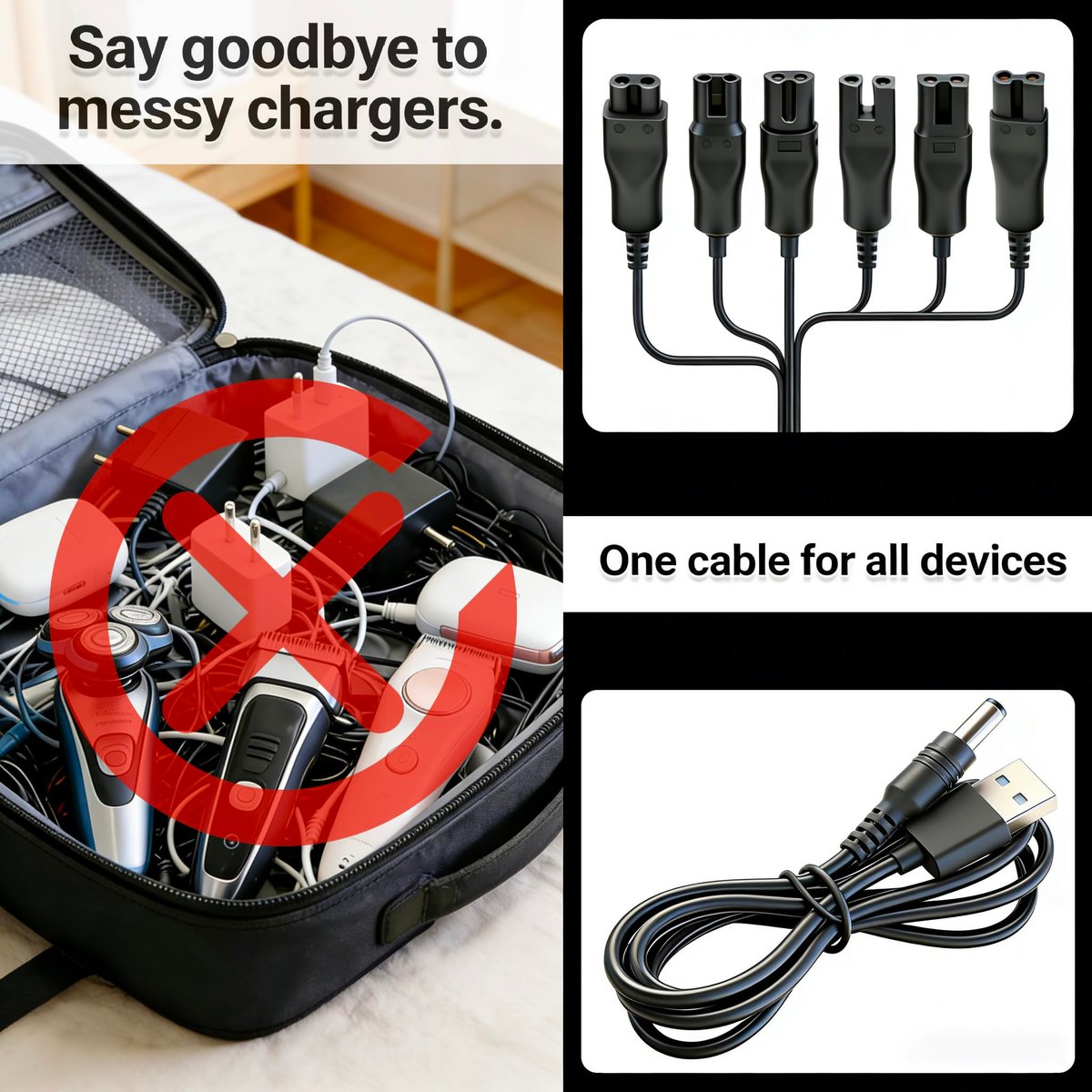 7-Pack 5V USB Charging Cord Set for Hair Clippers, Trimmers, Shavers & Beauty Devices - görsel 10