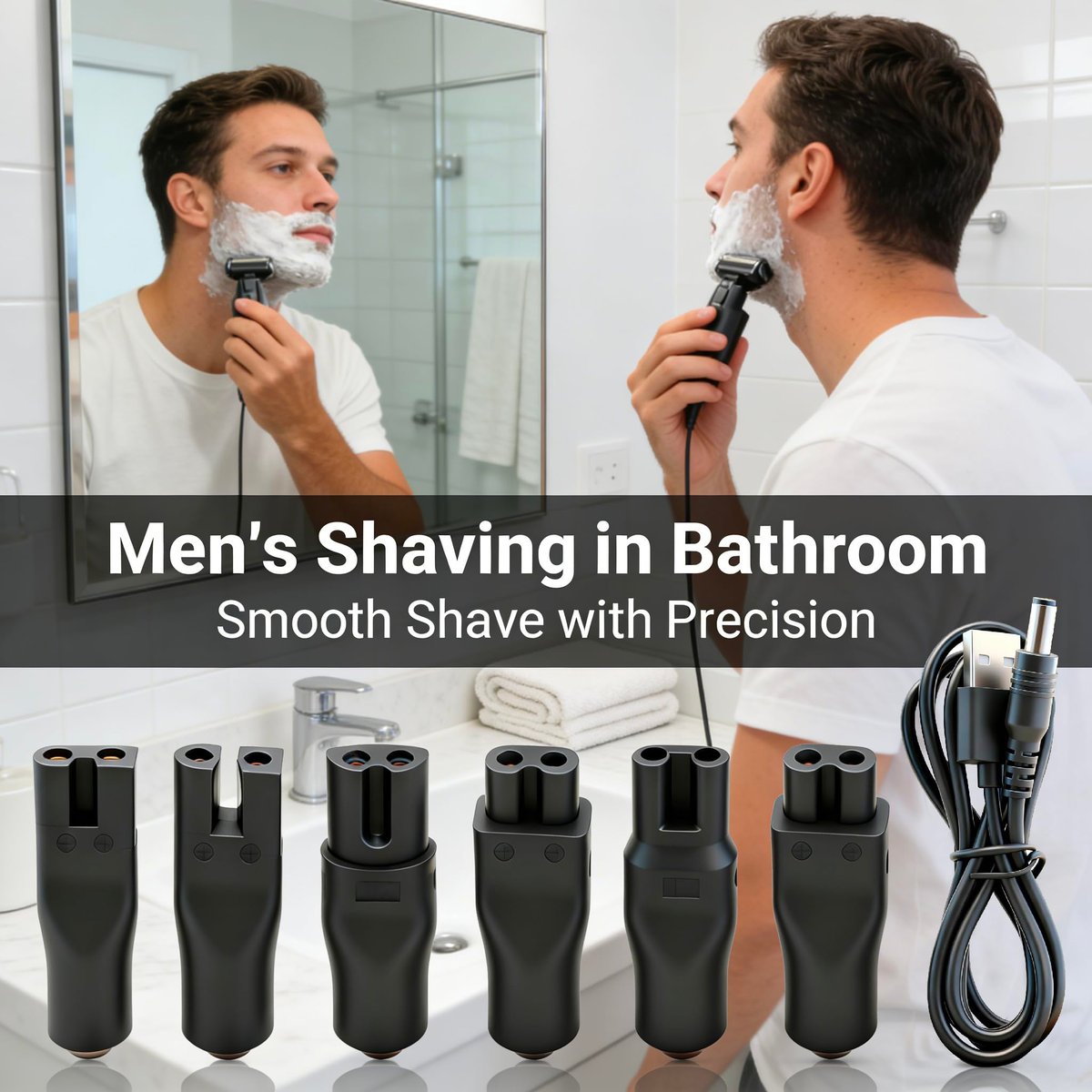 7-Pack 5V USB Charging Cord Set for Hair Clippers, Trimmers, Shavers & Beauty Devices - görsel 4