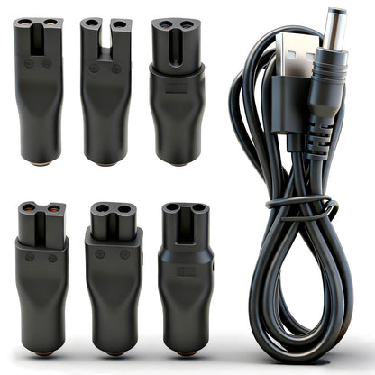7-Pack 5V USB Charging Cord Set for Hair Clippers, Trimmers, Shavers & Beauty Devices