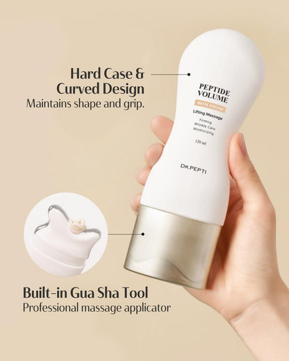 DR. PEPTI Neck Firming Cream with Built-In Gua Sha Massager – 25 Peptides & Collagen for Turkey Neck, Tech Neck & Crepey Skin – Tightening & Lifting Neck Cream, 4.2 fl oz Avelisse