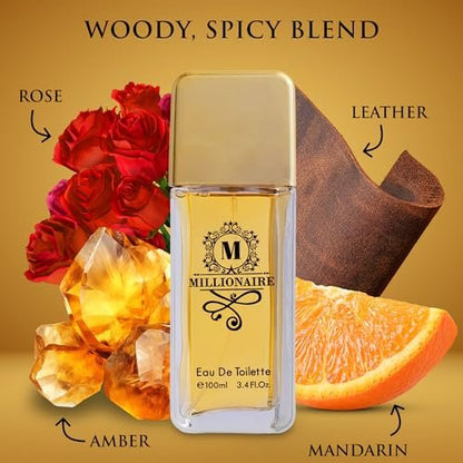 URBAN COLLECTION Millionaire Eau De Toilette for Men - Citrus, Woody & Spicy Blend with Orange, Grapefruit & Mint - Vegan & Cruelty-Free - 100ml Avelisse