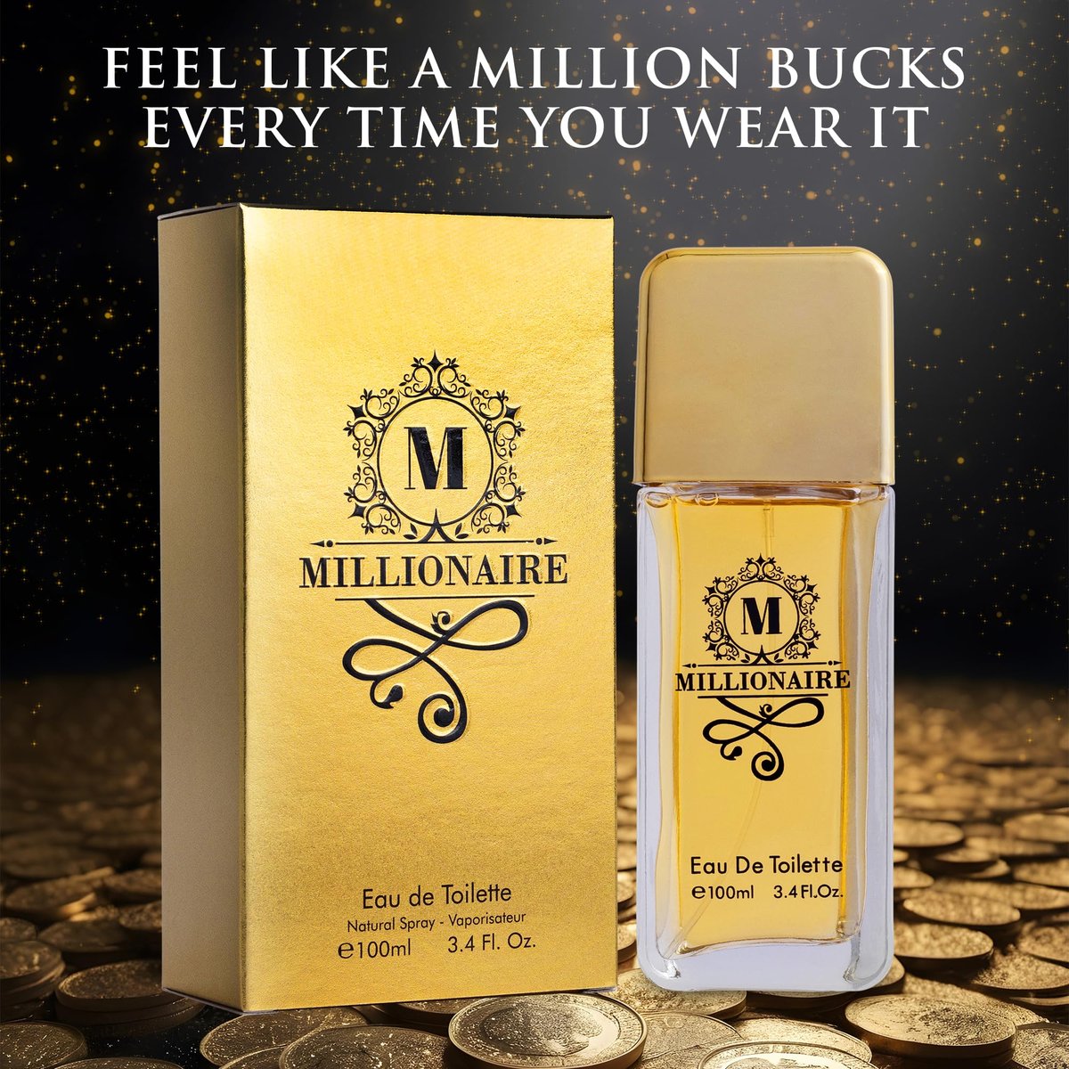 URBAN COLLECTION Millionaire Eau De Toilette for Men - Citrus, Woody & Spicy Blend with Orange, Grapefruit & Mint - Vegan & Cruelty-Free - 100ml Avelisse
