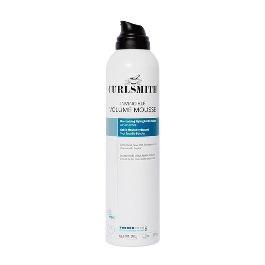 CURLSMITH Invincible Volume Hair Mousse - Instant Volume, Alcohol Free, Non-Sticky for Wavy, Curly & Coily Hair - 200ml/6.8fl oz Avelisse