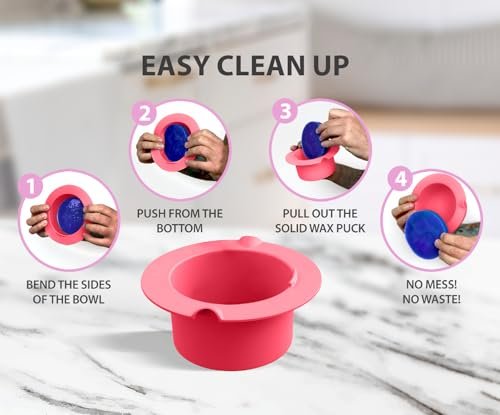 AZAM All-in-One At Home Waxing Kit for Hair Removal – Wax Pot, 4 Pack Hard Beads, Silicone Bowl, 2 Treatment Oils & More, Full Body Warmer Avelisse