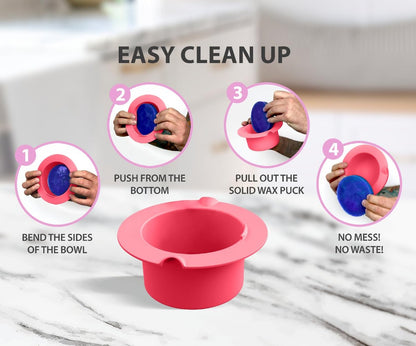 AZAM All-in-One At Home Waxing Kit for Hair Removal – Wax Pot, 4 Pack Hard Beads, Silicone Bowl, 2 Treatment Oils & More, Full Body Warmer Avelisse