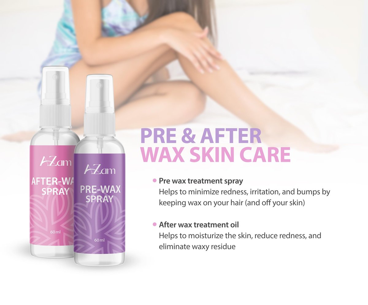 AZAM All-in-One At Home Waxing Kit for Hair Removal – Wax Pot, 4 Pack Hard Beads, Silicone Bowl, 2 Treatment Oils & More, Full Body Warmer Avelisse