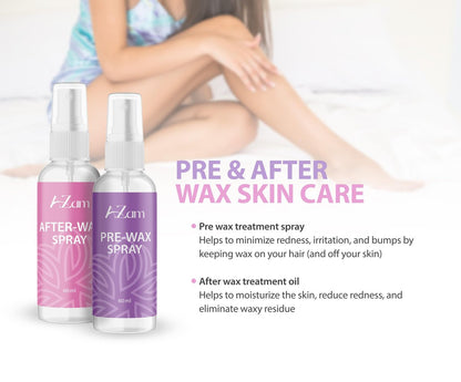 AZAM All-in-One At Home Waxing Kit for Hair Removal – Wax Pot, 4 Pack Hard Beads, Silicone Bowl, 2 Treatment Oils & More, Full Body Warmer Avelisse