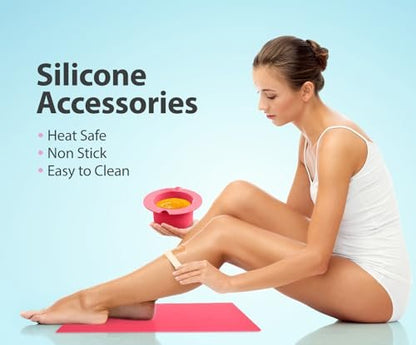AZAM All-in-One At Home Waxing Kit for Hair Removal – Wax Pot, 4 Pack Hard Beads, Silicone Bowl, 2 Treatment Oils & More, Full Body Warmer Avelisse