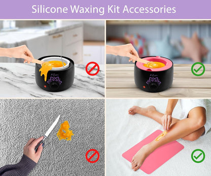 AZAM All-in-One At Home Waxing Kit for Hair Removal – Wax Pot, 4 Pack Hard Beads, Silicone Bowl, 2 Treatment Oils & More, Full Body Warmer Avelisse