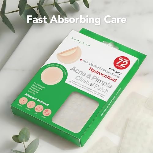 Saplaya K-Beauty Acne Care Hydrocolloid Patches - 100% Hydrocolloid Acne Spot Healing Patch for Pimple Care - görsel 12