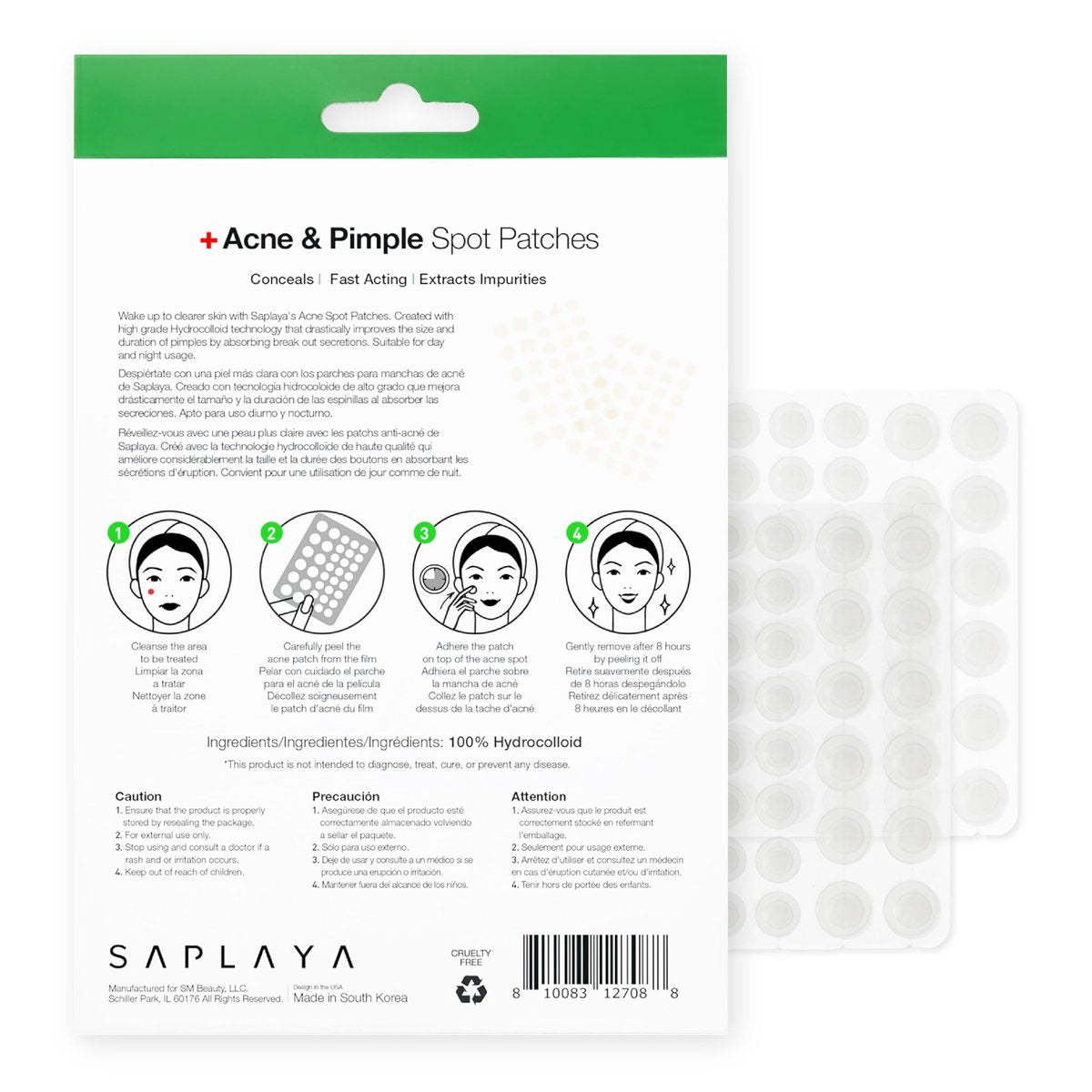 Saplaya K-Beauty Acne Care Hydrocolloid Patches - 100% Hydrocolloid Acne Spot Healing Patch for Pimple Care - görsel 17