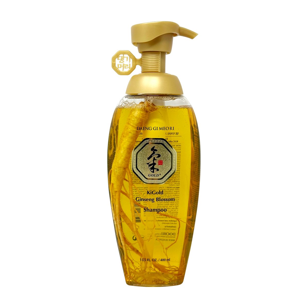 Daeng Gi Meo Ri Ki Gold Ginseng Blossom Shampoo - 13.5 FL OZ (400ml) - Real Ginseng Infused Herbal Shampoo for Hair Growth and Preventing Hair Loss Avelisse