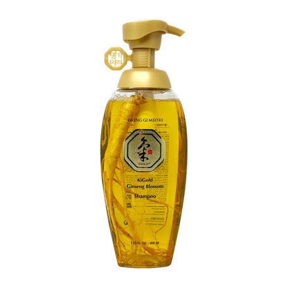 Daeng Gi Meo Ri Ki Gold Ginseng Blossom Shampoo - 13.5 FL OZ (400ml) - Real Ginseng Infused Herbal Shampoo for Hair Growth and Preventing Hair Loss Avelisse