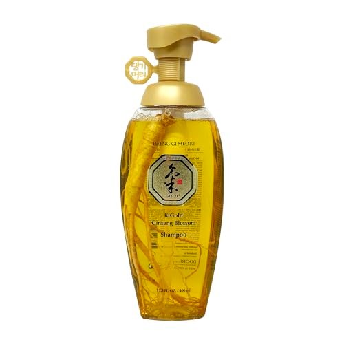 Daeng Gi Meo Ri Ki Gold Ginseng Blossom Shampoo - 13.5 FL OZ (400ml) - Real Ginseng Infused Herbal Shampoo for Hair Growth and Preventing Hair Loss Avelisse