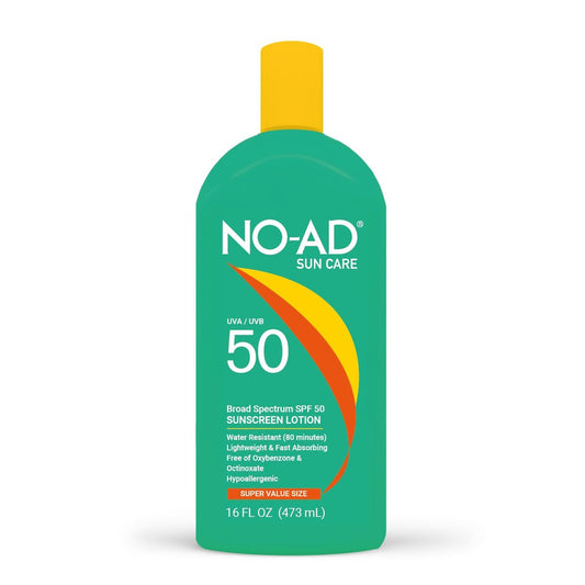 NO-AD SPF 50 Sunscreen Lotion – Broad Spectrum UVA/UVB Protection, Water Resistant, Octinoxate & Oxybenzone Free, with Vitamin E & Aloe, 16 oz Avelisse