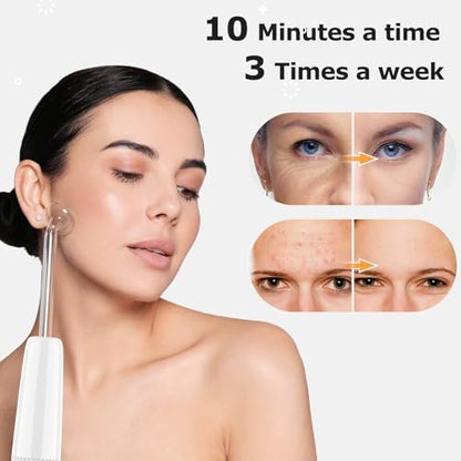 DARSONVAL High Frequency Facial Wand - Professional Micro-Care Skin Treatment Device (White) Avelisse