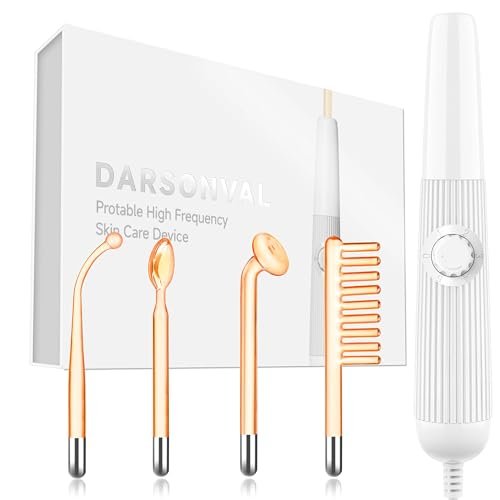 DARSONVAL High Frequency Facial Wand - Professional Micro-Care Skin Treatment Device (White) Avelisse