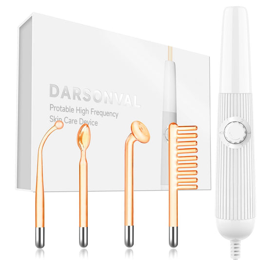 DARSONVAL High Frequency Facial Wand - Professional Micro-Care Skin Treatment Device (White) Avelisse