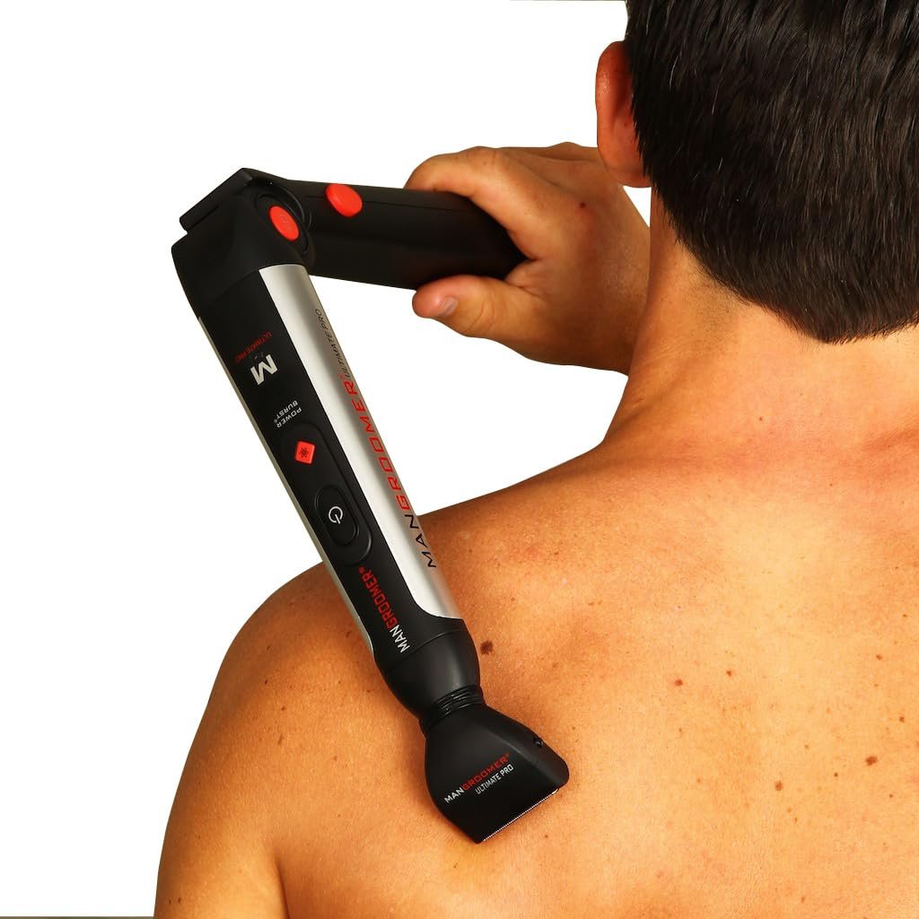 MANGROOMER Ultimate PRO Back Hair Shaver - New 7th Generation Wide Blade Attachment Head with Shock Absorber Neck (Replacement Head Only) Avelisse