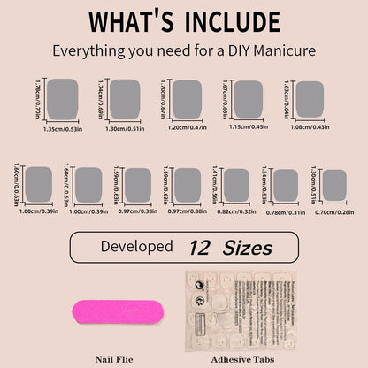 White French Tip Press on Nails Short Square Fake Nails Pink Glossy Acrylic Glue on Nails Reusable Stick on Nails for Women and Girls DIY Nails Art Decoration 24pcs
