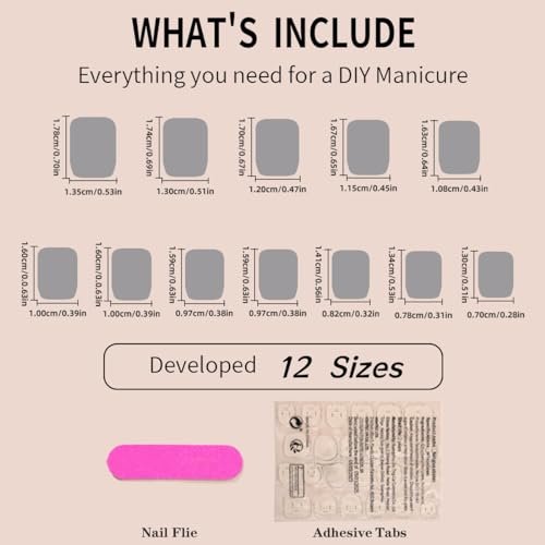 White French Tip Press on Nails Short Square Fake Nails Pink Glossy Acrylic Glue on Nails Reusable Stick on Nails for Women and Girls DIY Nails Art Decoration 24pcs - görsel 8