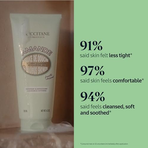 L’Occitane Almond Delicious Shower Gentle Body Wash – Moisturizing & Purifying Vegan Skincare for Radiant, Smooth Skin Avelisse