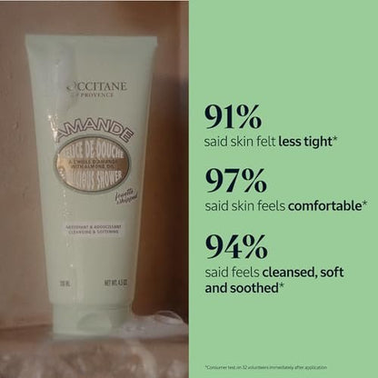 L’Occitane Almond Delicious Shower Gentle Body Wash – Moisturizing & Purifying Vegan Skincare for Radiant, Smooth Skin Avelisse