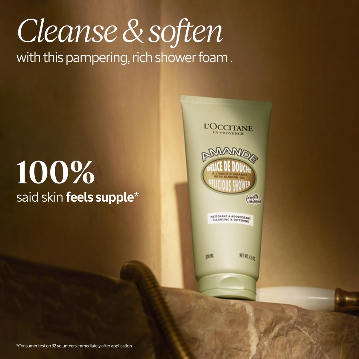 L’Occitane Almond Delicious Shower Gentle Body Wash – Moisturizing & Purifying Vegan Skincare for Radiant, Smooth Skin Avelisse