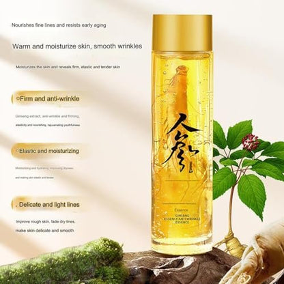 Ginseng Essence Anti-Wrinkle Serum – Hydrating & Firming Face Oil with Ginseng Root Extract, Korean Herbal Anti-Aging Serum for Smoother Skin, Reduces Fine Lines (4.05 fl oz × 2) Avelisse