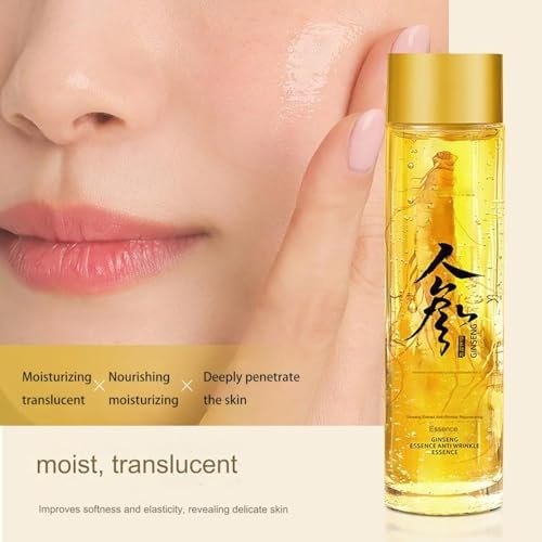 Ginseng Essence Anti-Wrinkle Serum – Hydrating & Firming Face Oil with Ginseng Root Extract, Korean Herbal Anti-Aging Serum for Smoother Skin, Reduces Fine Lines (4.05 fl oz × 2) Avelisse