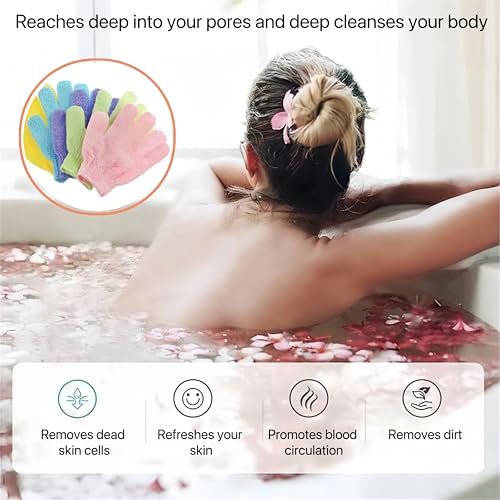 12 Pcs Exfoliating Bath Gloves – Deep Scrubbing Dead Skin Shower Gloves for Smooth, Radiant Skin – Body Scrubber for Men & Women - görsel 6