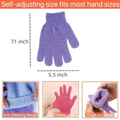 12 Pcs Exfoliating Bath Gloves – Deep Scrubbing Dead Skin Shower Gloves for Smooth, Radiant Skin – Body Scrubber for Men & Women