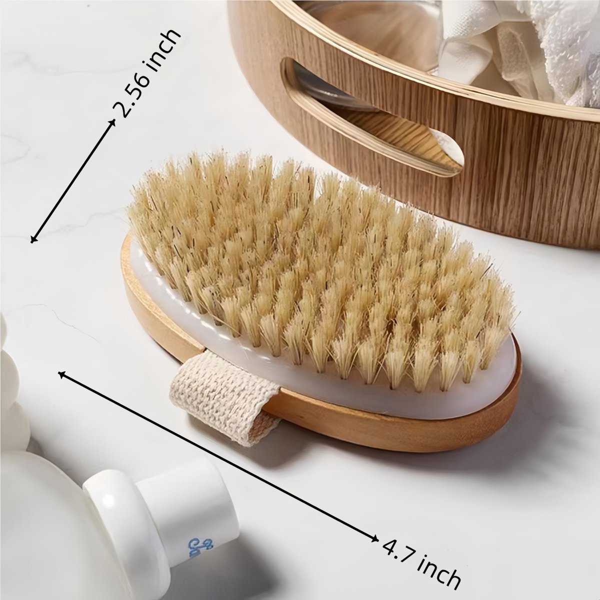 2 Pcs Dry Brushing Body Brush Set - Natural Bristle Exfoliating Scrubbers for Dead Skin, Cellulite, Lymphatic Drainage & Blood Circulation - görsel 9