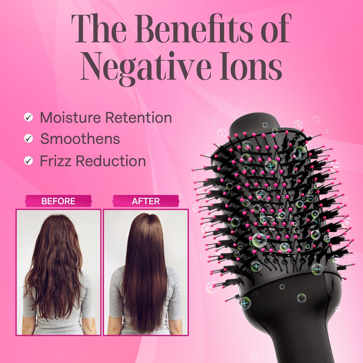 Asani 4-in-1 Hair Dryer Brush - Blow Dryer, Comb, Curling & Straightening Brush - Anti-Frizz Ceramic Titanium Barrel for All Hair Types (120V) Avelisse