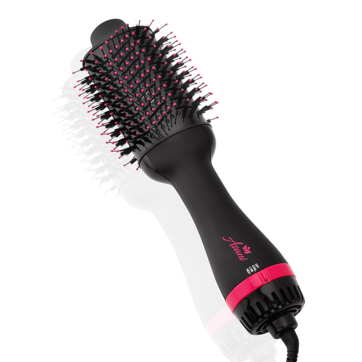 Asani 4-in-1 Hair Dryer Brush - Blow Dryer, Comb, Curling & Straightening Brush - Anti-Frizz Ceramic Titanium Barrel for All Hair Types (120V) Avelisse