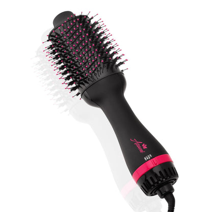 Asani 4-in-1 Hair Dryer Brush - Blow Dryer, Comb, Curling & Straightening Brush - Anti-Frizz Ceramic Titanium Barrel for All Hair Types (120V) Avelisse