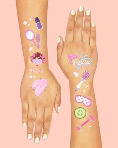 xo, Fetti Girls Spa Party Temporary Tattoos - 62 Styles | Slumber Party Birthday Supplies, Self Care Goodie Bag Favors, Cute Decorations, Easter Basket, Stocking Stuffer, Sleepover Accessory Activity