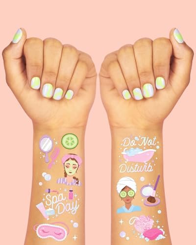 xo, Fetti Girls Spa Party Temporary Tattoos - 62 Styles | Slumber Party Birthday Supplies, Self Care Goodie Bag Favors, Cute Decorations, Easter Basket, Stocking Stuffer, Sleepover Accessory Activity - görsel 6